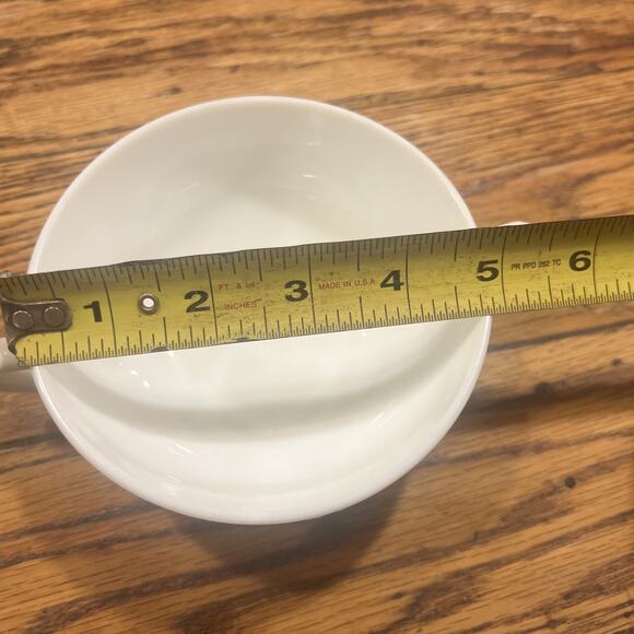 Vtg. White Milk Glass Cream Soup Bowls Embossed Floral Band Vitrock Set of 4 - Picture 7 of 7